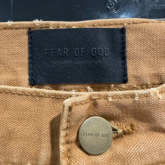 NWT Fear of God seventh collection tan canvas jeans - Picture 5 of 10